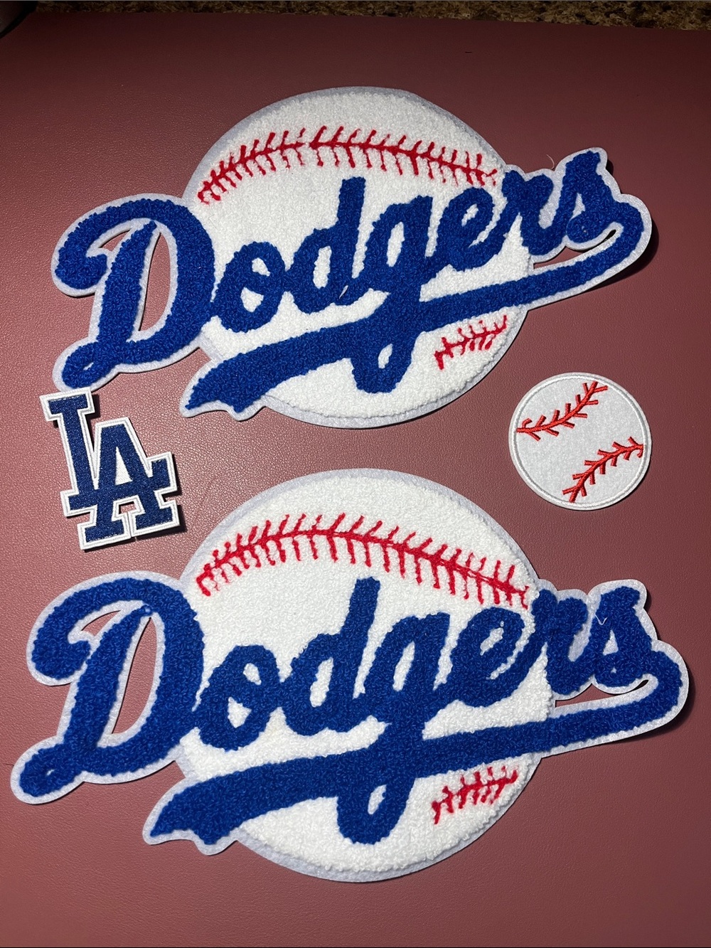 Los Angeles Dodgers Blue & White Baseball Chenille Patches